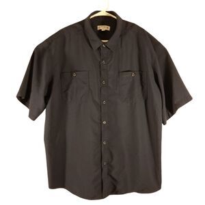 Orvis shirt mens 2XL XXL navy blue short sleeve button hiking camp outdoor